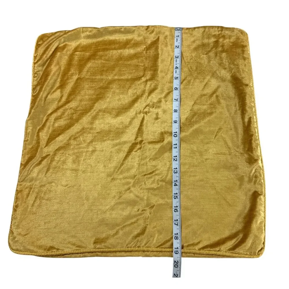 Pier 1 Imports Warm Gold Velvet Throw Pillow Cover 19x20 Decorative Accent